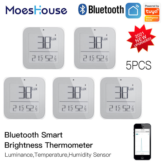MoesHouse ZigBee Bluetooth Smart Brightness Thermometer Sensor Light Temperature Humidity Detector Tuya Smart App Control