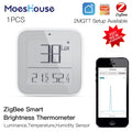 MoesHouse ZigBee Bluetooth Smart Brightness Thermometer Sensor Light Temperature Humidity Detector Tuya Smart App Control