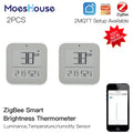 MoesHouse ZigBee Bluetooth Smart Brightness Thermometer Sensor Light Temperature Humidity Detector Tuya Smart App Control