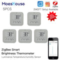 MoesHouse ZigBee Bluetooth Smart Brightness Thermometer Sensor Light Temperature Humidity Detector Tuya Smart App Control