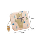 Women Portable Sanitary Napkin Storage Bag Cotton Travel Makeup Storage Bag Literary Zipper Coin Purse Sundries Storage