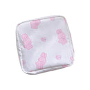 Women Portable Sanitary Napkin Storage Bag Cotton Travel Makeup Storage Bag Literary Zipper Coin Purse Sundries Storage