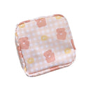 Women Portable Sanitary Napkin Storage Bag Cotton Travel Makeup Storage Bag Literary Zipper Coin Purse Sundries Storage