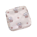 Women Portable Sanitary Napkin Storage Bag Cotton Travel Makeup Storage Bag Literary Zipper Coin Purse Sundries Storage