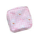 Women Portable Sanitary Napkin Storage Bag Cotton Travel Makeup Storage Bag Literary Zipper Coin Purse Sundries Storage
