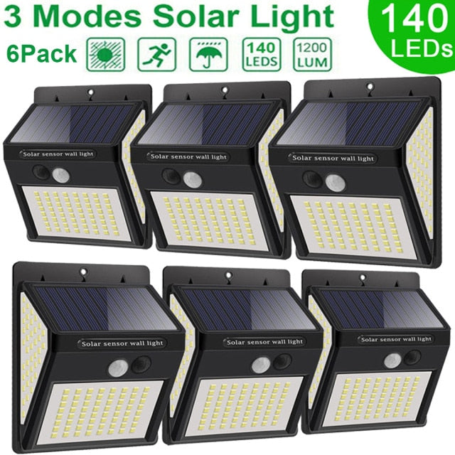 3Mode Waterproof 230 LED Solar Motion Sensor Lights Outdoor Sunlight Solar Powered Street Wall Lamp for Garden Decoration 1-4pcs