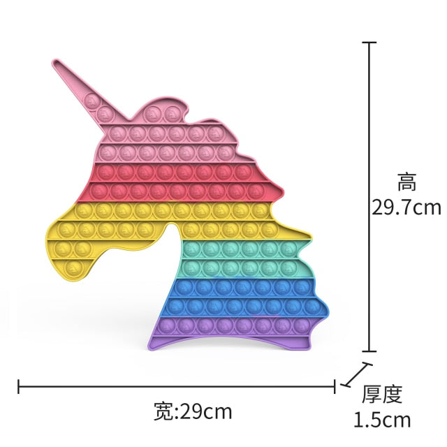 Big Size 40CM 50CM Rainbow Square Push Bubble Fidget Toys Adult Stress Relief Toy Antistress Squeeze Gift 20CM 30CM XL XXL XXXL