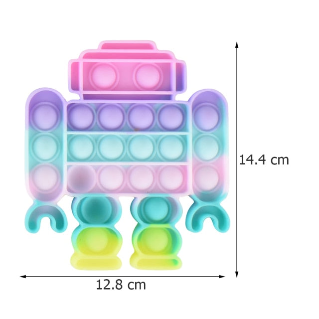 Rainbow Bubble Sensory Fidget Toy for Autisim Educational Autism Anti-stress Game Stress Relief Squishy Toys for Kids Adults