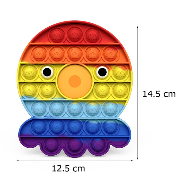 Rainbow Bubble Sensory Fidget Toy for Autisim Educational Autism Anti-stress Game Stress Relief Squishy Toys for Kids Adults