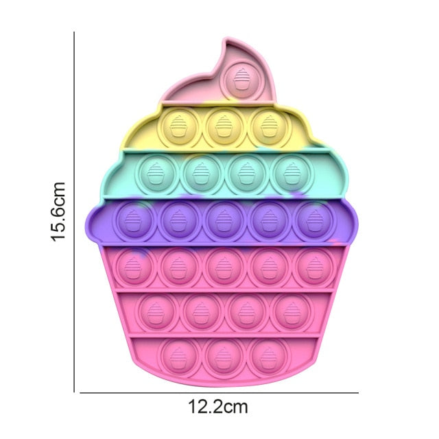 Rainbow Bubble Sensory Fidget Toy for Autisim Educational Autism Anti-stress Game Stress Relief Squishy Toys for Kids Adults
