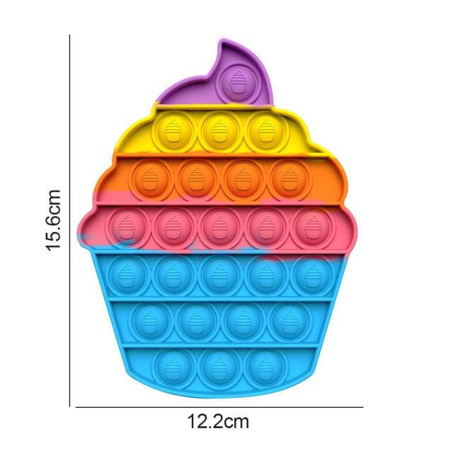 Rainbow Bubble Sensory Fidget Toy for Autisim Educational Autism Anti-stress Game Stress Relief Squishy Toys for Kids Adults