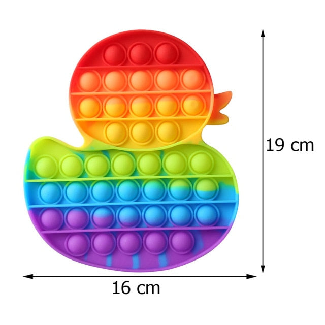 Rainbow Bubble Sensory Fidget Toy for Autisim Educational Autism Anti-stress Game Stress Relief Squishy Toys for Kids Adults