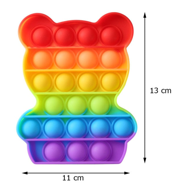 Rainbow Bubble Sensory Fidget Toy for Autisim Educational Autism Anti-stress Game Stress Relief Squishy Toys for Kids Adults