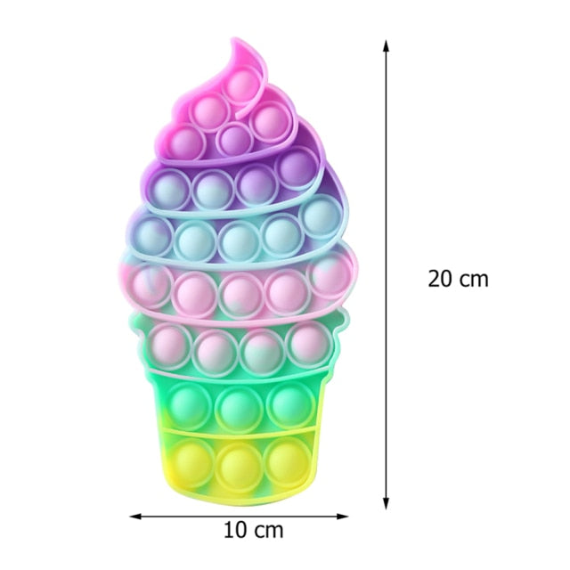 Rainbow Bubble Sensory Fidget Toy for Autisim Educational Autism Anti-stress Game Stress Relief Squishy Toys for Kids Adults