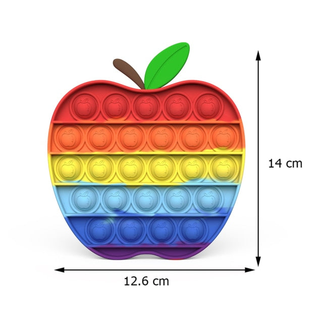 Rainbow Bubble Sensory Fidget Toy for Autisim Educational Autism Anti-stress Game Stress Relief Squishy Toys for Kids Adults