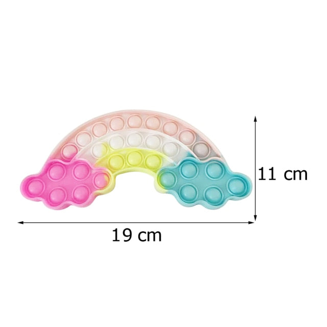 Rainbow Bubble Sensory Fidget Toy for Autisim Educational Autism Anti-stress Game Stress Relief Squishy Toys for Kids Adults