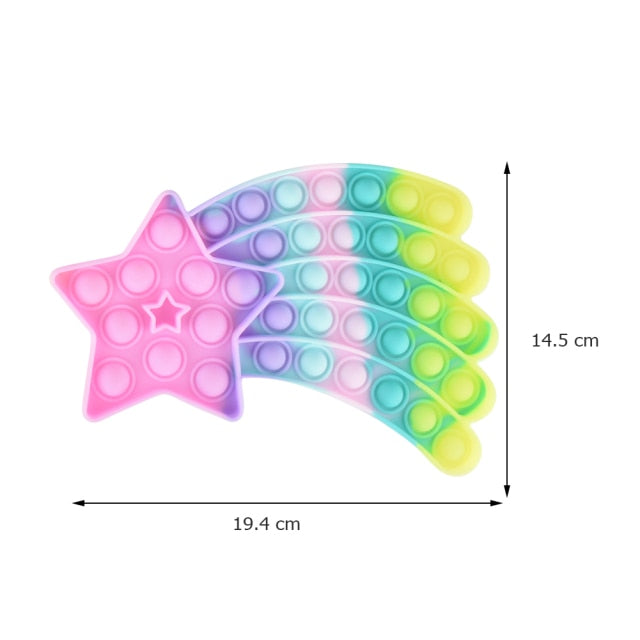 Rainbow Bubble Sensory Fidget Toy for Autisim Educational Autism Anti-stress Game Stress Relief Squishy Toys for Kids Adults