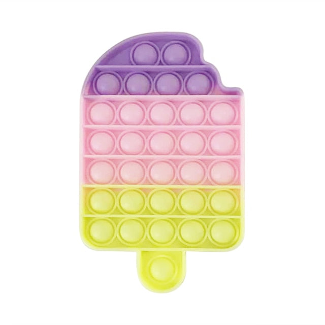 Rainbow Bubble Sensory Fidget Toy for Autisim Educational Autism Anti-stress Game Stress Relief Squishy Toys for Kids Adults