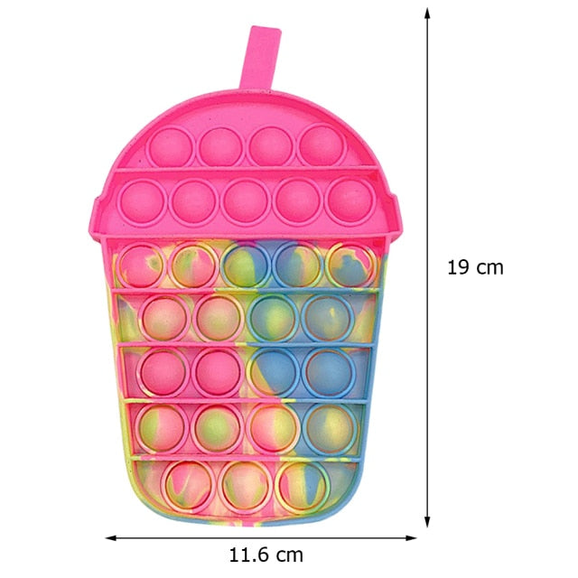 Rainbow Bubble Sensory Fidget Toy for Autisim Educational Autism Anti-stress Game Stress Relief Squishy Toys for Kids Adults