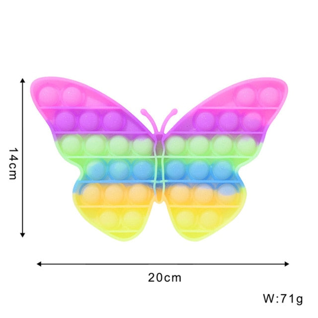 Rainbow Bubble Sensory Fidget Toy for Autisim Educational Autism Anti-stress Game Stress Relief Squishy Toys for Kids Adults