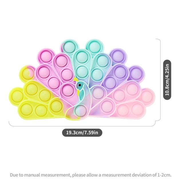 Fruit Animal Simple Fidget Toy Push Bubble Sensory Stress Sensory Toy Relief Funny Anti-stress Hand Toys for Adult Children