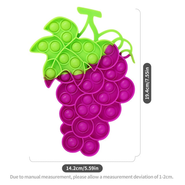 Fruit Animal Simple Fidget Toy Push Bubble Sensory Stress Sensory Toy Relief Funny Anti-stress Hand Toys for Adult Children