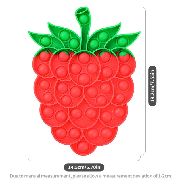 Fruit Animal Simple Fidget Toy Push Bubble Sensory Stress Sensory Toy Relief Funny Anti-stress Hand Toys for Adult Children