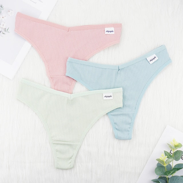 3 Pcs Lots Plus Size S-4XL Underwear Women Lingerie Panties Sexy G String Thongs for Lady Cotten Panties Girls Briefs