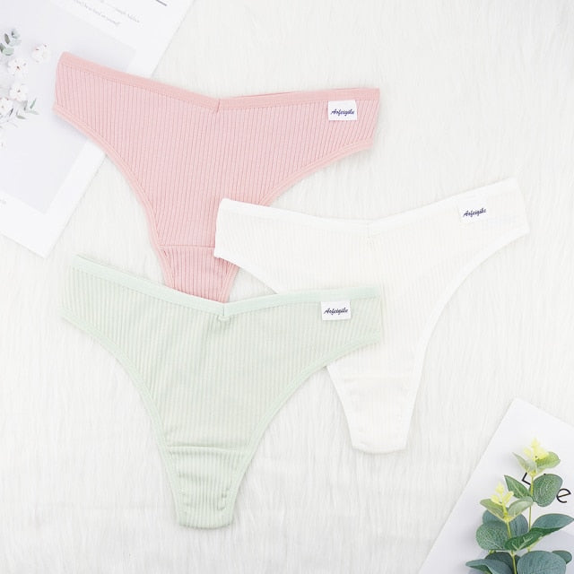 3 Pcs Lots Plus Size S-4XL Underwear Women Lingerie Panties Sexy G String Thongs for Lady Cotten Panties Girls Briefs