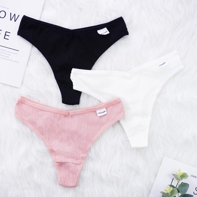 3 Pcs Lots Plus Size S-4XL Underwear Women Lingerie Panties Sexy G String Thongs for Lady Cotten Panties Girls Briefs