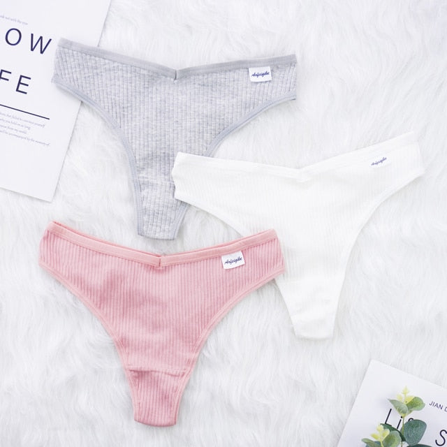 3 Pcs Lots Plus Size S-4XL Underwear Women Lingerie Panties Sexy G String Thongs for Lady Cotten Panties Girls Briefs