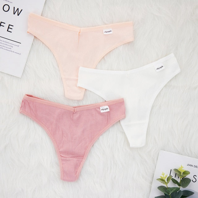 3 Pcs Lots Plus Size S-4XL Underwear Women Lingerie Panties Sexy G String Thongs for Lady Cotten Panties Girls Briefs