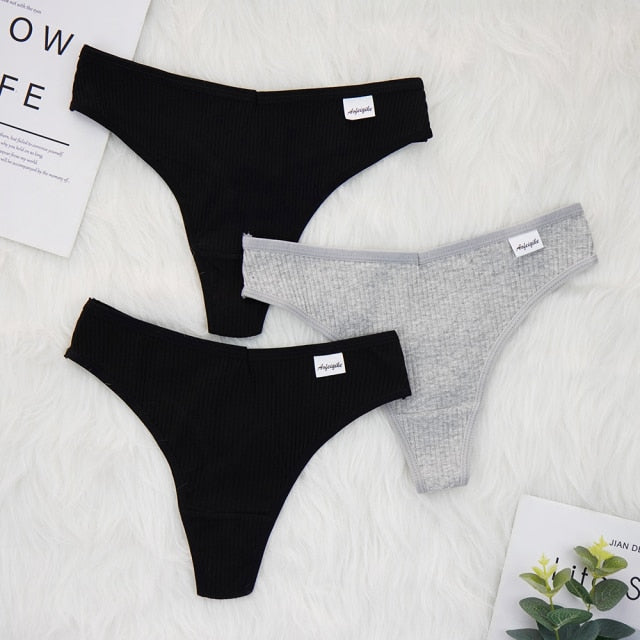 3 Pcs Lots Plus Size S-4XL Underwear Women Lingerie Panties Sexy G String Thongs for Lady Cotten Panties Girls Briefs