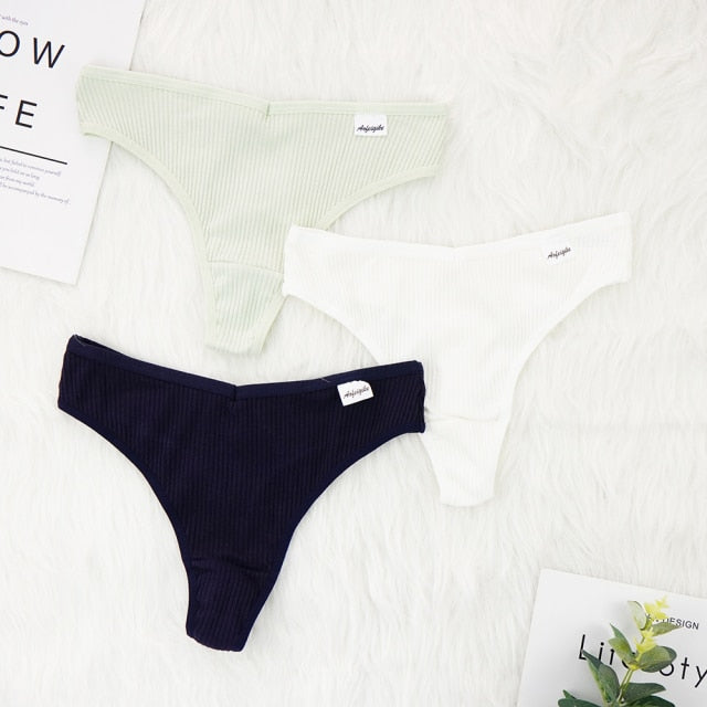 3 Pcs Lots Plus Size S-4XL Underwear Women Lingerie Panties Sexy G String Thongs for Lady Cotten Panties Girls Briefs
