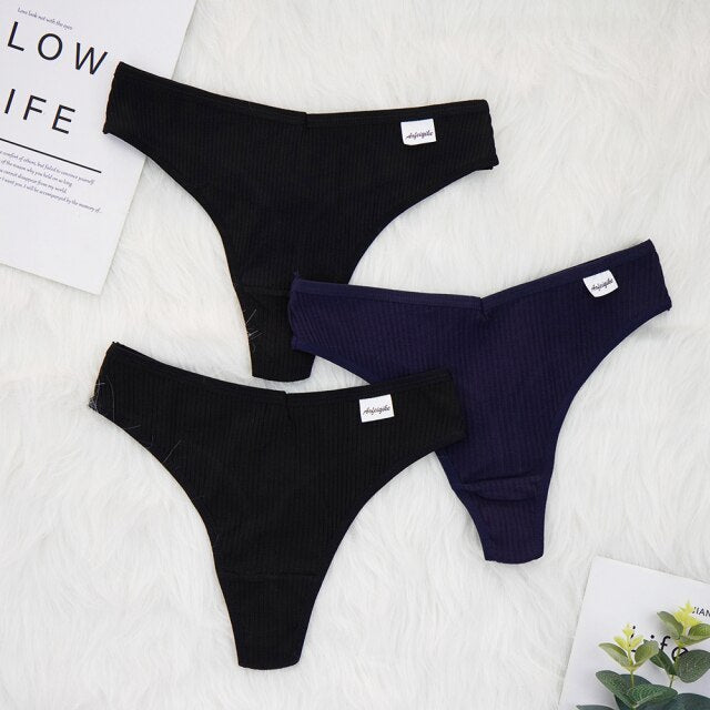 3 Pcs Lots Plus Size S-4XL Underwear Women Lingerie Panties Sexy G String Thongs for Lady Cotten Panties Girls Briefs