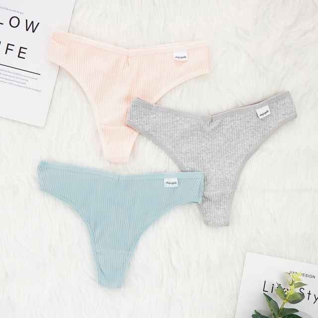 3 Pcs Lots Plus Size S-4XL Underwear Women Lingerie Panties Sexy G String Thongs for Lady Cotten Panties Girls Briefs