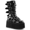 2021 Big Size 43 Gothic Style Black Wedges High Heels Platform Trendy Cool Autumn Winter Motorcycles Boots Shoes Women Footwear