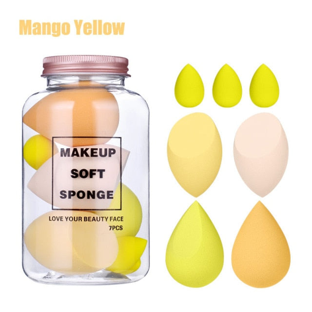 7Pcs/Set Makeup Sponge Set Face Beauty Cosmetic Powder Puff For Foundation Cream Concealer Make Up Blender Tools