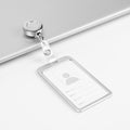 1 Pcs Aluminum Alloy Card Cover Case Bank Business Work Card Holder with ABS Retractable Badge Reel Credit ID Card Badge Bag