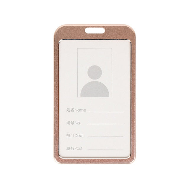 1 Pcs Aluminum Alloy Card Cover Case Bank Business Work Card Holder with ABS Retractable Badge Reel Credit ID Card Badge Bag