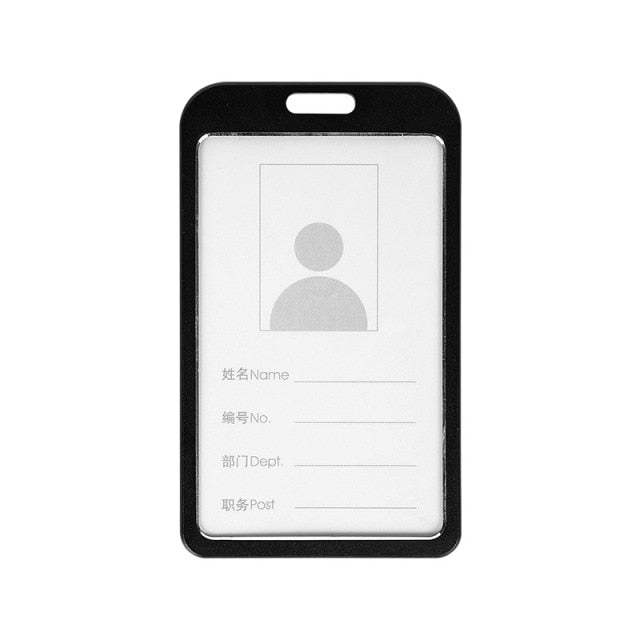 1 Pcs Aluminum Alloy Card Cover Case Bank Business Work Card Holder with ABS Retractable Badge Reel Credit ID Card Badge Bag