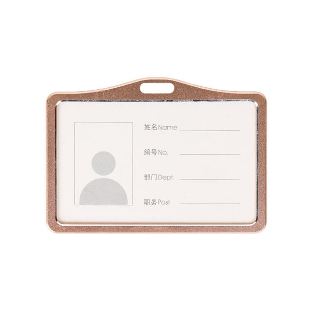 1 Pcs Aluminum Alloy Card Cover Case Bank Business Work Card Holder with ABS Retractable Badge Reel Credit ID Card Badge Bag