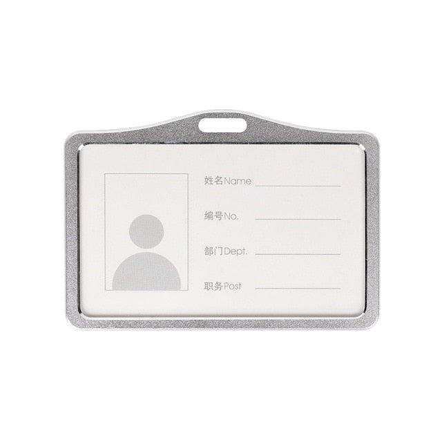 1 Pcs Aluminum Alloy Card Cover Case Bank Business Work Card Holder with ABS Retractable Badge Reel Credit ID Card Badge Bag