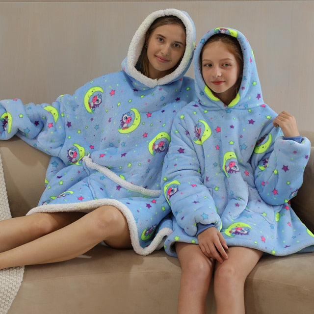 Avocado Printed Oversized Hoodie Blanket for Adult Children Outdoor Hoody Sweatshirt Wearable Blanket Pullover Hoody Blanket