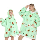 Avocado Printed Oversized Hoodie Blanket for Adult Children Outdoor Hoody Sweatshirt Wearable Blanket Pullover Hoody Blanket