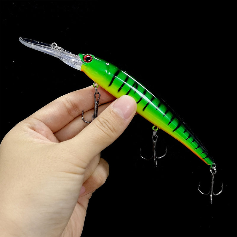 Hengjia 1pcs 16cm 20g Deep Diving Large Minnow Wobbler Lure Artificial Hard Bait Crankbait Bass Pike Perch Fishing Tackle