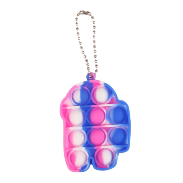 Cheap Mini Push Bubble Sensory Fidget Toys Keychain Simple Dimple Squishy Anti Stress Reliever For Adult Kids Popite Fidget Toy