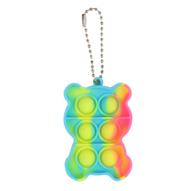 Cheap Mini Push Bubble Sensory Fidget Toys Keychain Simple Dimple Squishy Anti Stress Reliever For Adult Kids Popite Fidget Toy