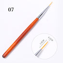 French Tip Nail Brush Silver Black Handle Half Moon Shape Acrylic Painting Drawing Pen  Nail Art Tool