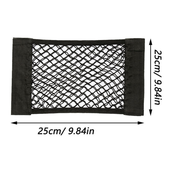 Car Back Rear Trunk Storage Net Seat Elastic String Net Magic Sticker Mesh Storage Bag Pocket Cage Auto Organizer Seat Back Bag